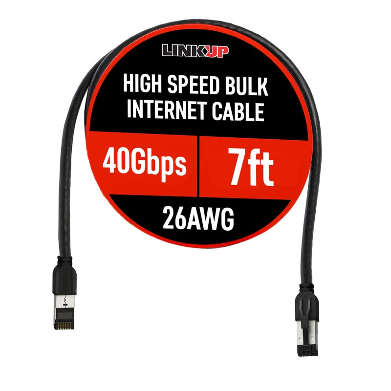 LINKUP Cat 8 Ethernet Cable | Long Internet Cord | High Speed LAN Connection | RJ45 connectors | Use with Cat 5/ Cat 6/ Cat 7 | Optimal for Gaming - Image 1